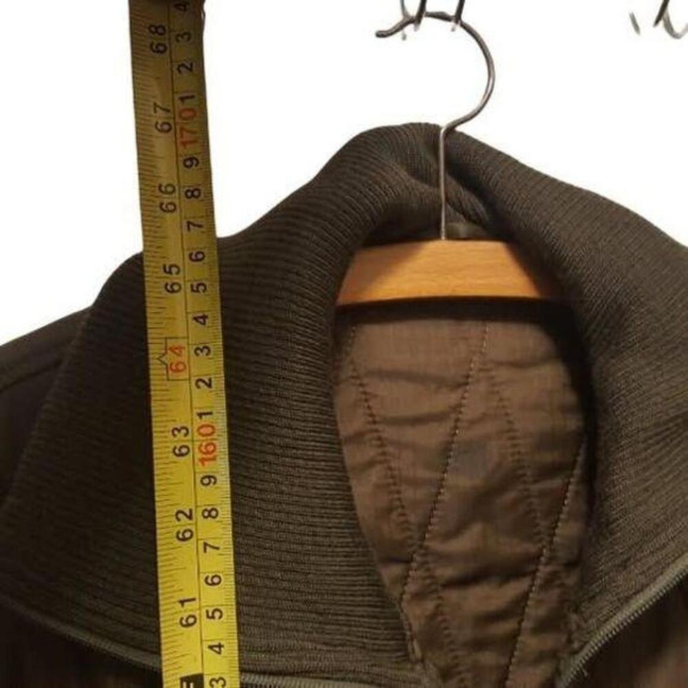 Brown quilted insulated coverall.
